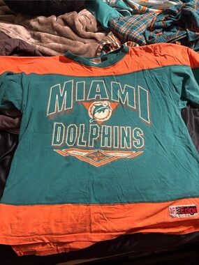 Miami Dolphins Teal & Orange Short Sleeve Crewneck Shirt